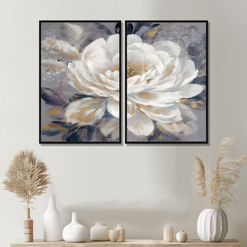 Petit - impressions sur toile modernes, Black, 36" H x 48" W, Impression encadrée flottante