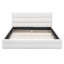 Grand lit plateforme tapissier, blanc