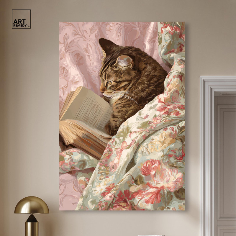 Reproduction d'art sur toile, "Cat napha II" par Art Remedy, 36 x 54, H 54 po x l 36 po, Toile tendue avec châssis
