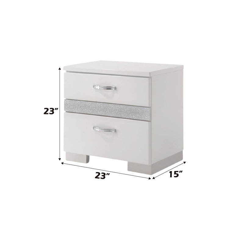Table de chevet contemporaine blanche avec de grands compartiments de rangement - Organise votre espace 3 tiroirs sécurisés pour protéger vos objets de valeur