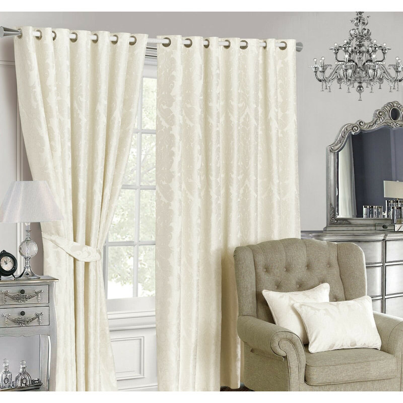 Tenterden Blackout Curtain Pair, Cream, Width 137cm x Drop 229 cm