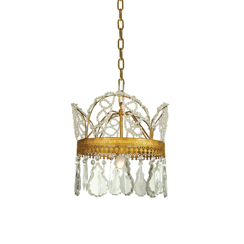 Pendentif traditionnel en cristal doré clair