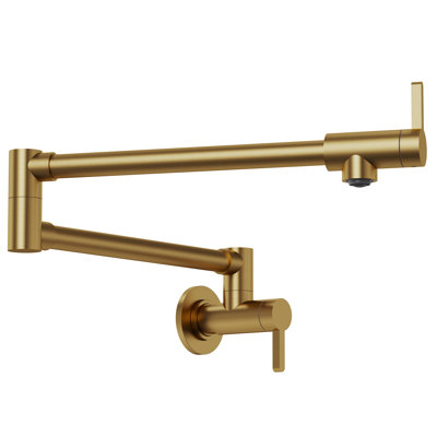 Modern Pot Filler Faucet, 2-Handle Wall Mount Kitchen Faucet for Stove