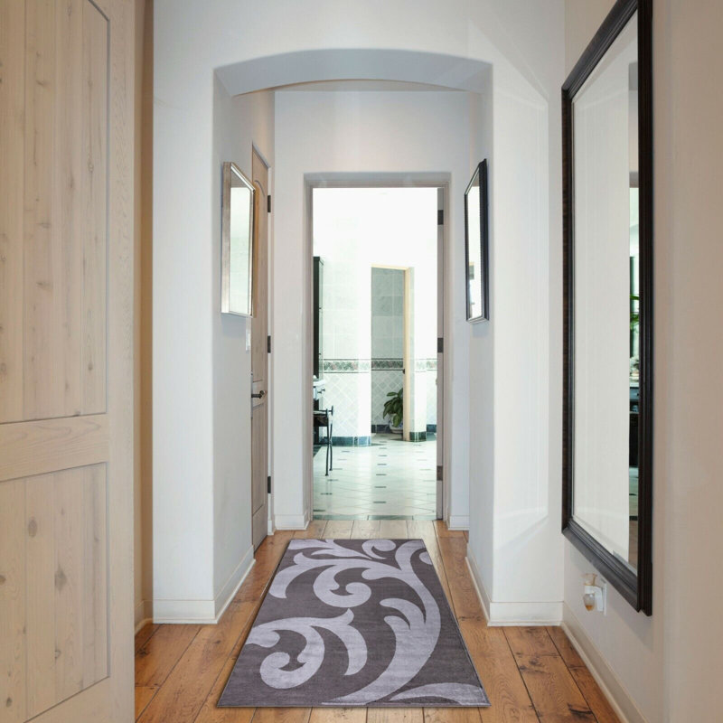 Bodeswell Machine Woven Dark Grey/Light Grey Indoor Rug, Rectangle 80 x 150cm