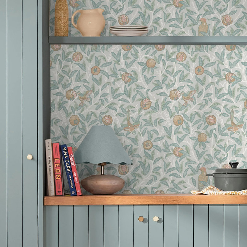 10m x 52cm Textured Matt Wallpaper Roll, White/Blue