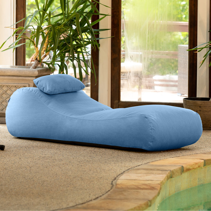 Gemma Arlo Outdoor Bean Bag Sun Lounger with Pillow, Ocean Blue Sunbrella®