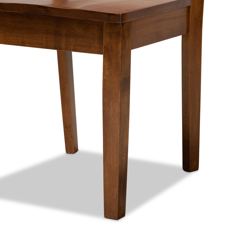 17.7'' H Solid Wood Side Chair, Walnut Brown