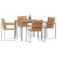 5 Piece Garden Dining Set Solid Wood Teak-1382718878