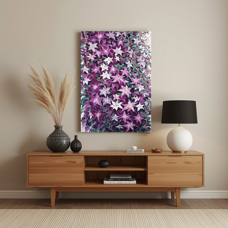 Watercolor Botanical 28 Purple Metal Wall Art, 14" H x 11" W