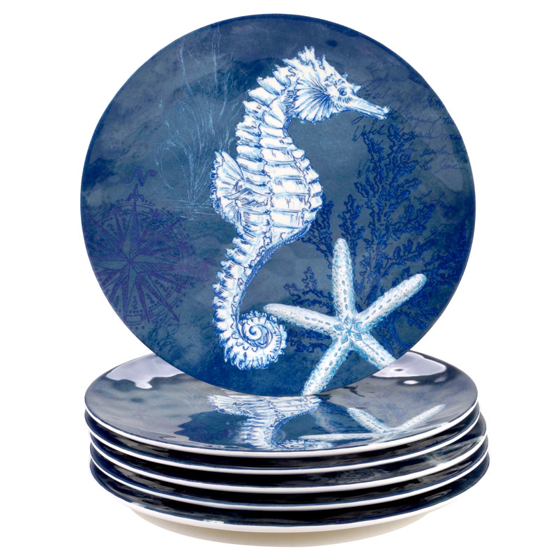 Certifié International Oceanic / 6 assiettes plates de 11 po
