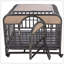 Caisse pour chien robuste de 46 po de style meuble avec plateaux et roues amovibles pour chiens souffrant d'anxiété élevée
