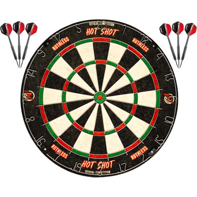 Round Wire Sisal Dartboard Set Including 2 sets of Steel Tip Darts