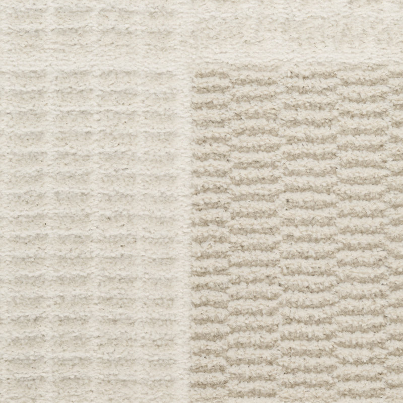 Ebern Designs Reimann Ivory Grey Modern Indoor Rug, Rectangle 4' x 6'