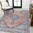 Wincer Chenille Cottage Medallion Machine-Washable Orange/Gray Rug-1477216456