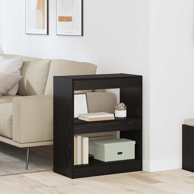 Standard Bookcase, (2 Shelves) 72cm H x 60cm W x 30cm D, Black