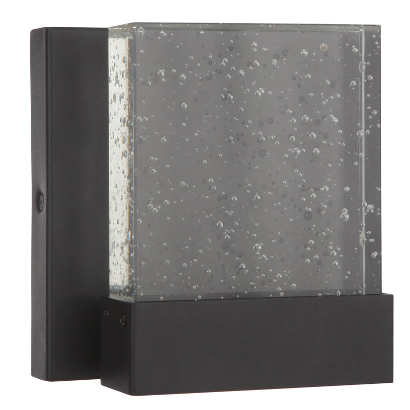 Applique murale d'extérieur à DEL à 1 ampoule Venda, Noir mat, H 5,88 po x l 5,75 po x P 3 po