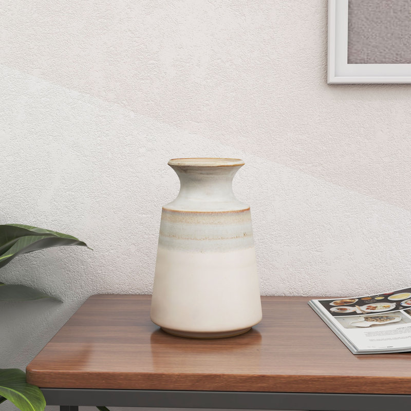 Handmade Ceramic / Porcelain Table Vase, 9" H x 6" W x 6" D