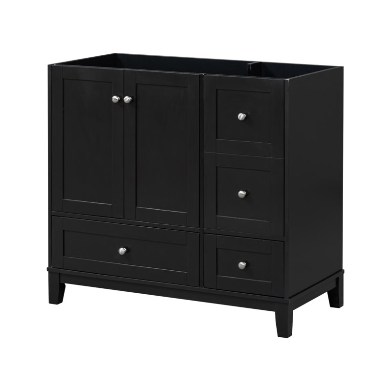 Base de meuble-lavabo simple 17,5 po seulement, Noir