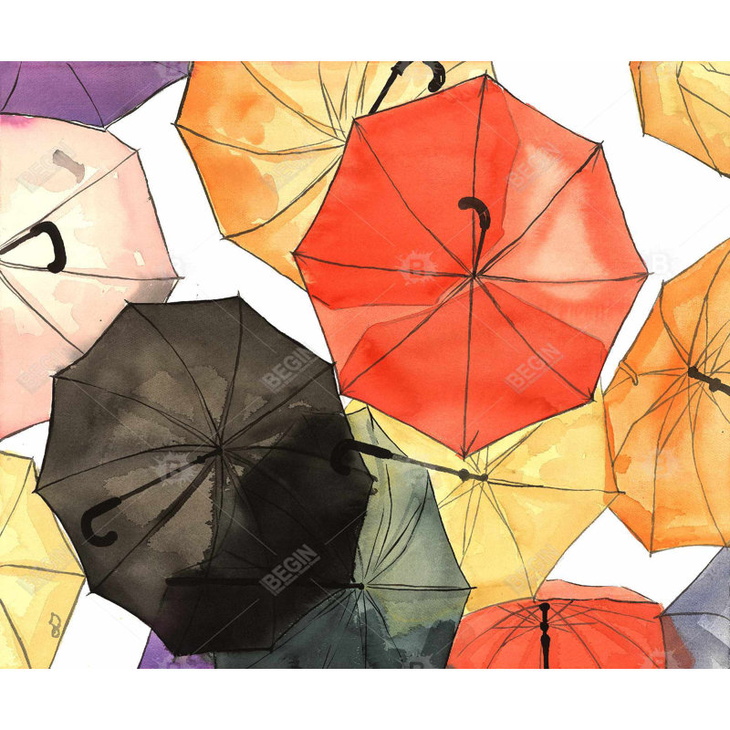 Parasols suspendus - Toile rouge pour décoration intérieure