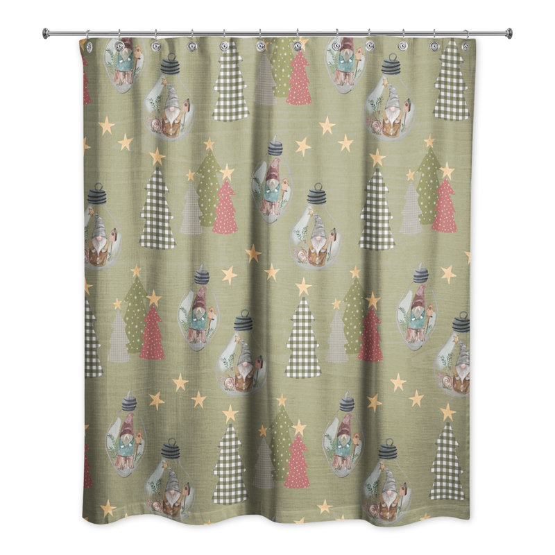 Rideau de douche simple Diyana, Vert