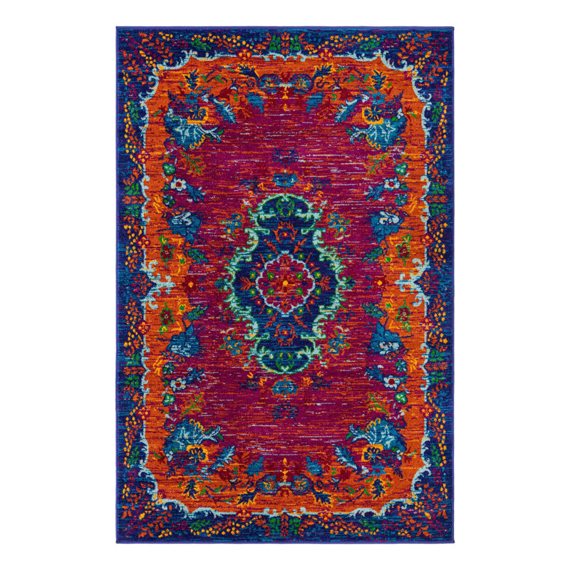 Floral Indoor Rug, Rectangle 4' x 6'