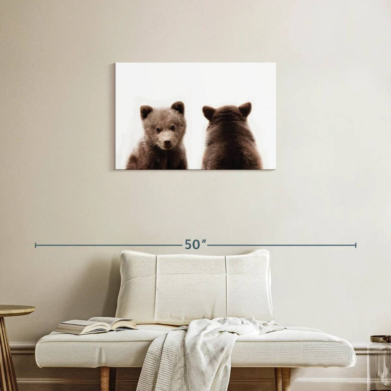 Bear Cub Front And Back Portrait, 20" H x 30" W