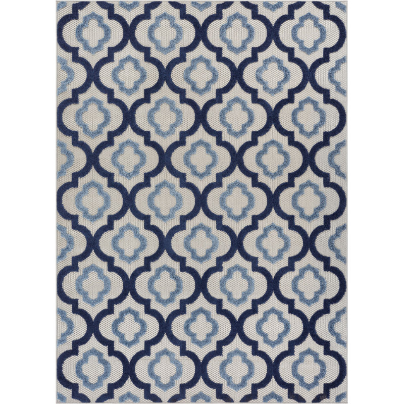Geometric Indoor / Outdoor Area Rug, Rectangle 160 x 221cm
