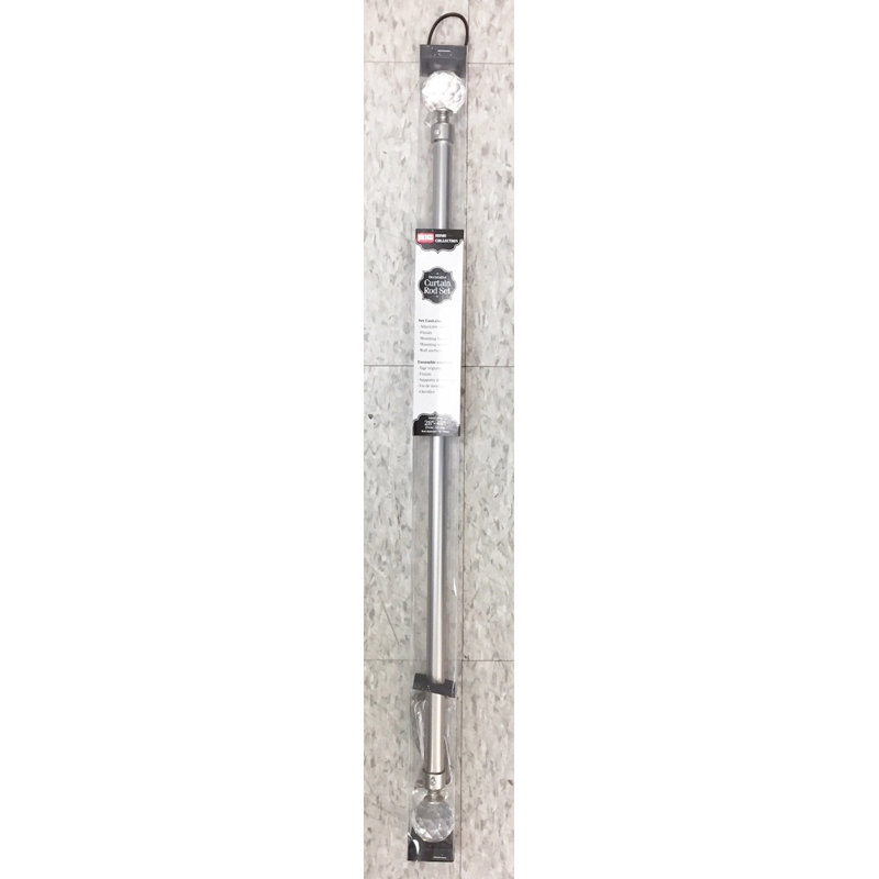 Tringle à rideaux (28 à 48 po) - Nickel satiné / cristal
