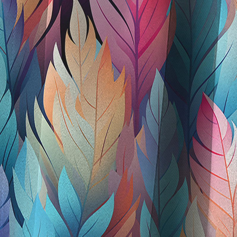 Tribal Dreamscape Feather Boho Motif IV - Rideau occultant abstrait Boho - 1 panneaux, L 52 po x L 120 po