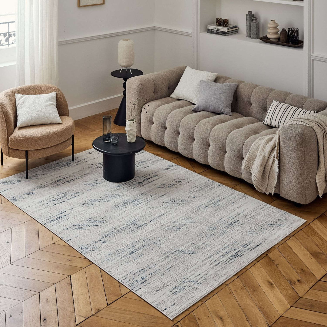 Carmel Modern Abstract Cream/Navy Area Rug