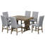 Ensemble de table de salle à manger Mid-Century en bois massif 7 pièces avec rallonge et chaises rembourrées pour plus de confort et de style