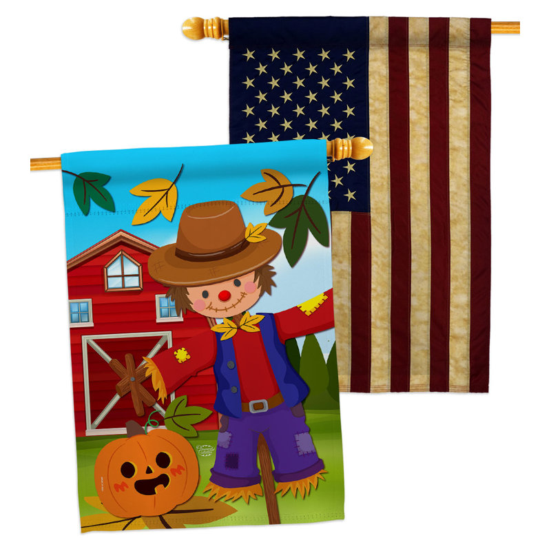 Drapeau de maison en polyester 2 côtés 3 pi 3 po x 2 pi