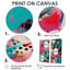 «Enigma» rose et turquoise abstraite II - art abstrait sur toile grand format 2 panneaux-693565773-693565815-693565809