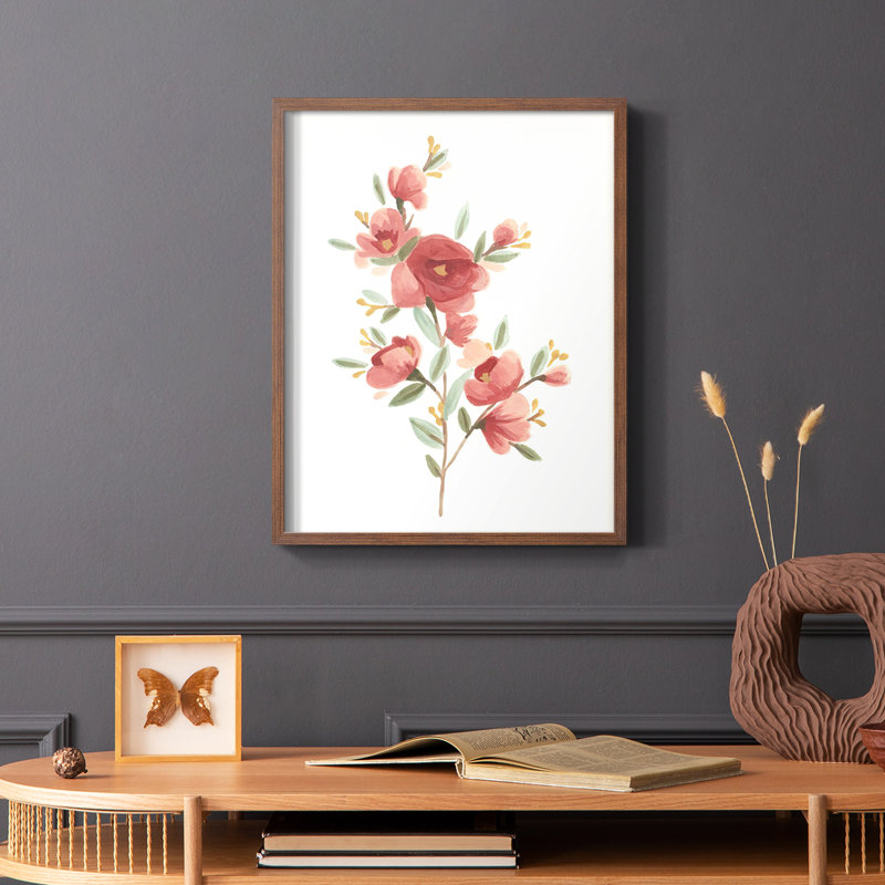 Wildflower Sprig IV, reproduction encadrée - bois massif, Brun, H 20 po x l 16 po