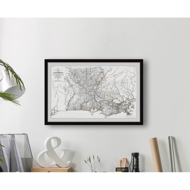 Louisiana State Outline - cadre photo, H 16 po x l 24 po x P 1,5 po