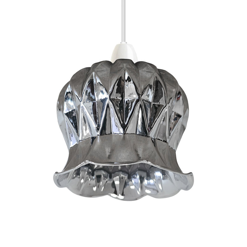 11cm H Glass Dome Lamp Shade ( Screw On ), Chrome