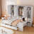 3 Drawers Daybed With Desk, Storage Cabinet, Bookcase, Wardrobe-248785908-248785909