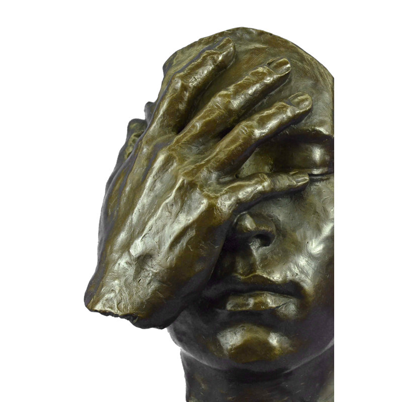 Signed Salvador Dali Title Shame On Me Bronze Sculpture Abstract Marble Figurine