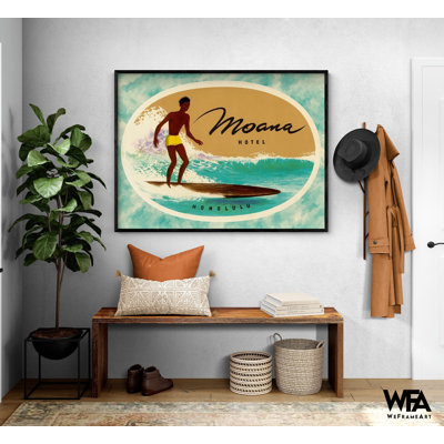 Étiquette de bagage de Moana Hotel par Retrotravel, art mural rétro Airbnb d'Hawaï, œuvre d'art de l'auberge Honolulu, affiche Aloha