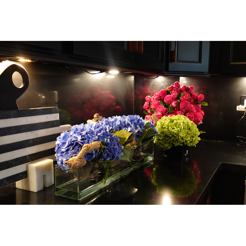 Hydrangeas and Driftwood in Vase