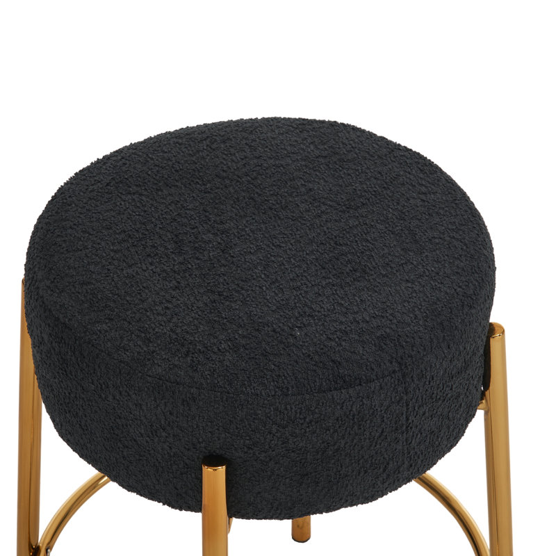 Tabouret de bar Kynlee, Noir, Tabouret de comptoir (siège d'une hauteur de 26 p, 2