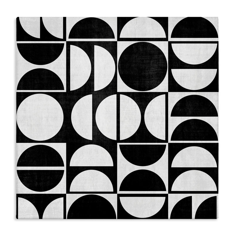 Motif d'arche noir et blanc sur toile par Natalie Carpentieri, H 36 po x l 36 po x P 1,5 po