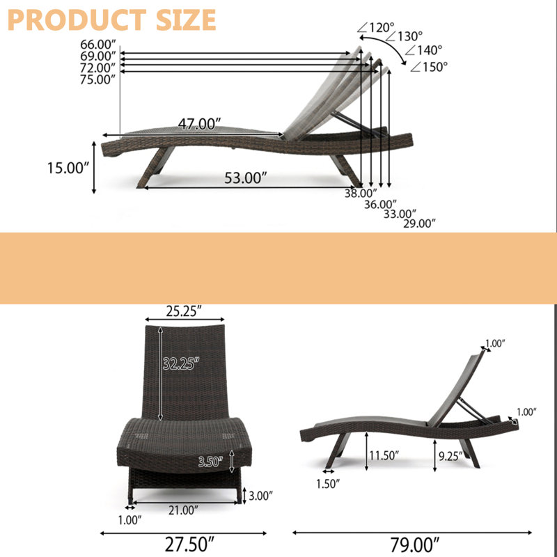 Anonda Outdoor Wicker Chaise Lounge