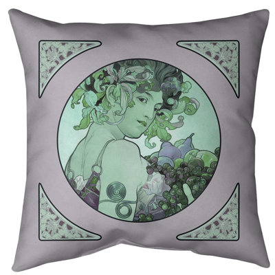Coussin de sol à panneaux de fruit Alphonse Mucha-standard
