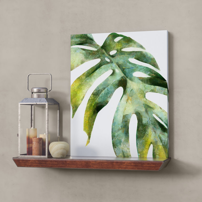 Feuille de palmier - impression sur toile tendue, H 30 po x l 24 po x P 1,25 po, Toile tendue