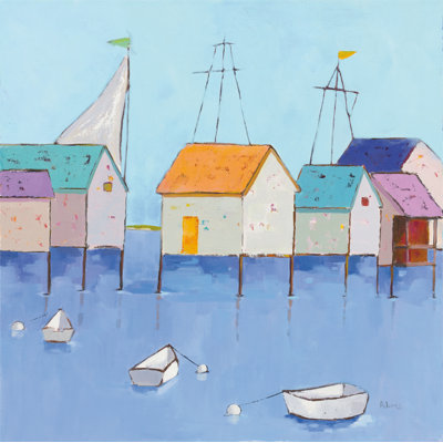Boat House Row by Phyllis Adams - Wrapped Canvas Painting