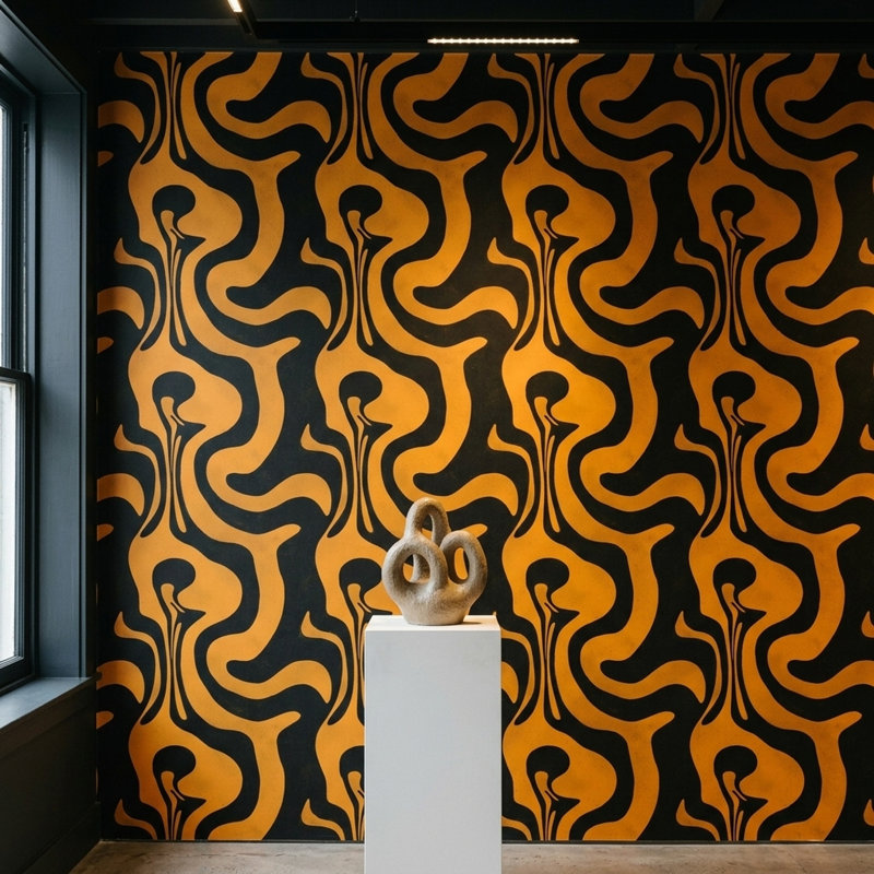 Papier peint moderne Mid Century, Peel and Stick