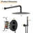 Matte Black Shower Faucet Set, 12 Inch Rain Shower Head With Handheld Spray, Wall Mounted Round Shower System, Included Pressure-Balanced Valve, Ideal for Bathroom-125128737