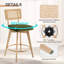 Tabouret de comptoir pivotant de style moderne Mid-Century de 26,2 po Anandi avec dossier en rotin de canne et structure en bois massif-134079761-131199529