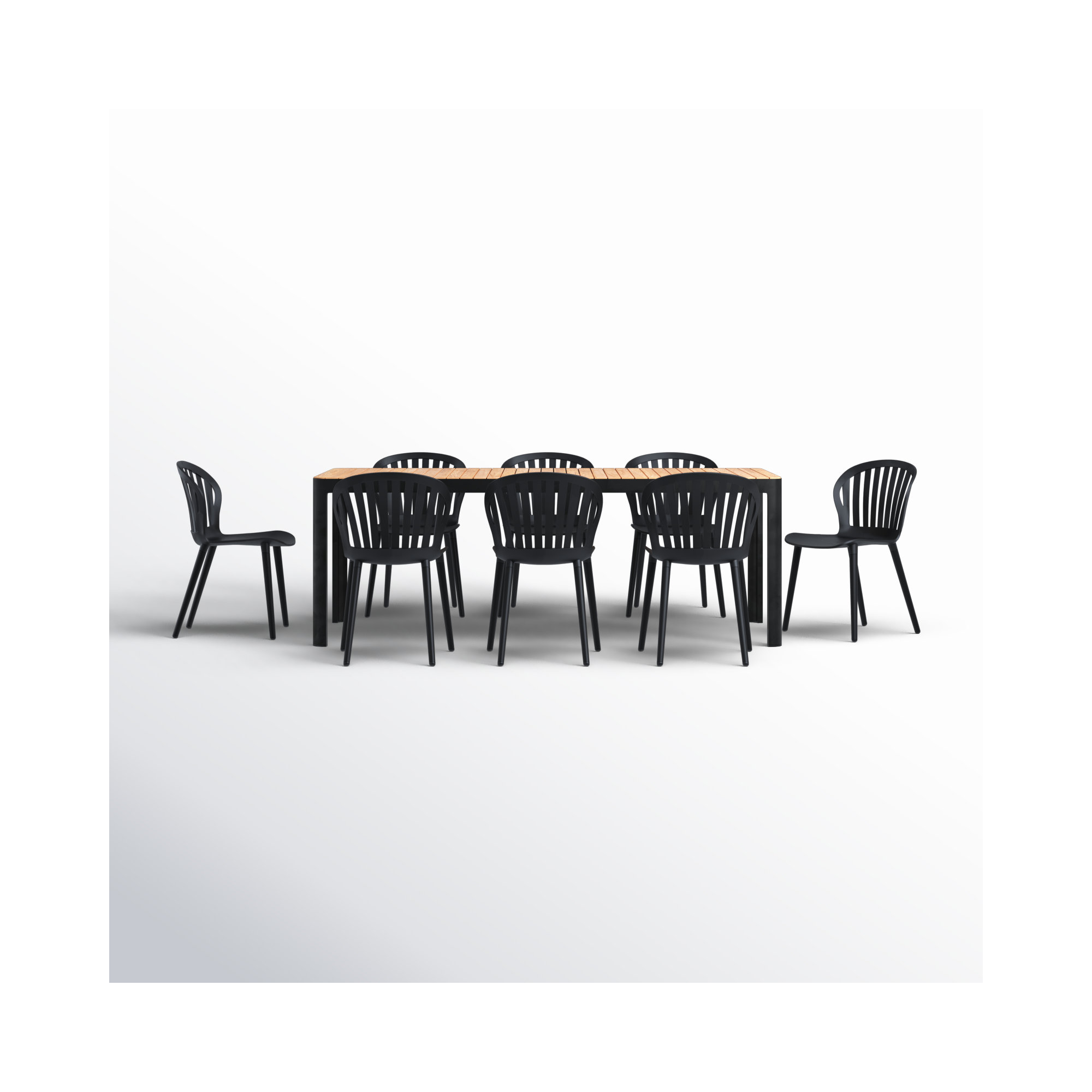 Bahjat 82.7'' Rectangular 8 - Person Outdoor Dining Set